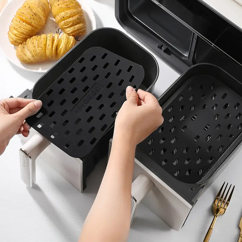 2pcs Black Silicone Mats for Air Fryer