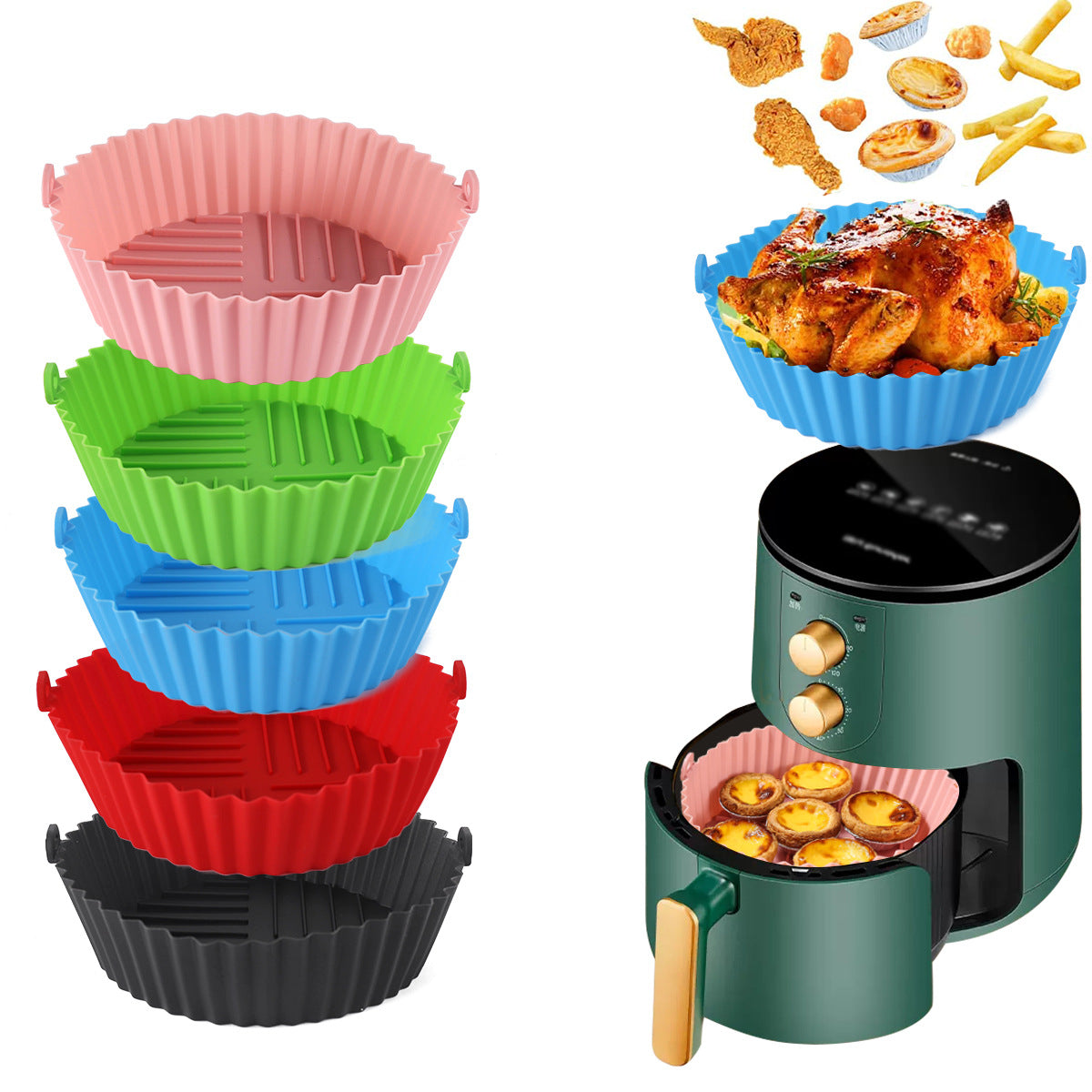 Edible Silicone Round Air Fryer Tray