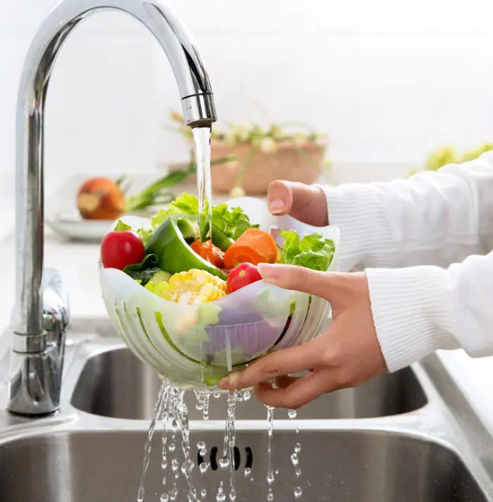 Salad Bowl & Fruit Plate for Cutting and Serving