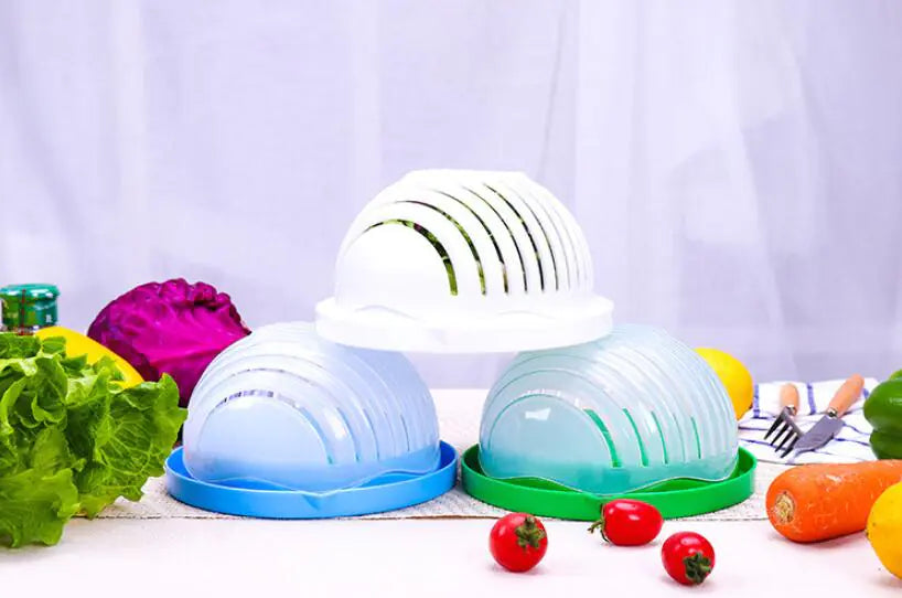 Salad Bowl & Fruit Plate for Cutting and Serving