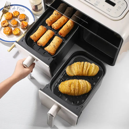 2pcs Black Silicone Mats for Air Fryer