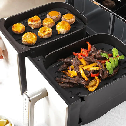 2pcs Black Silicone Mats for Air Fryer